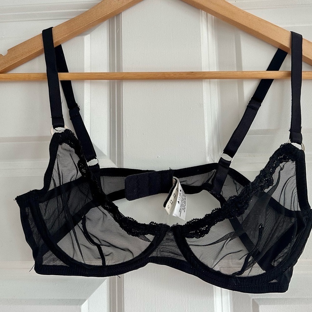 Fleur Du Mal - Sheer Tulle Demi Bra - 34C
